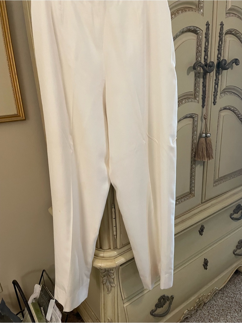 Carlisle ivory pure silk lightweight lined trousers 16